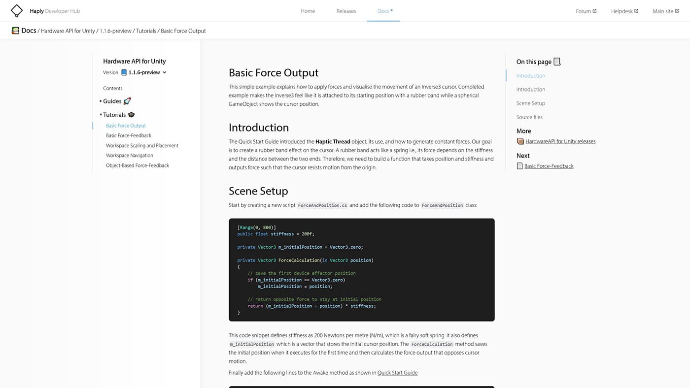 Online platform for haptics developers