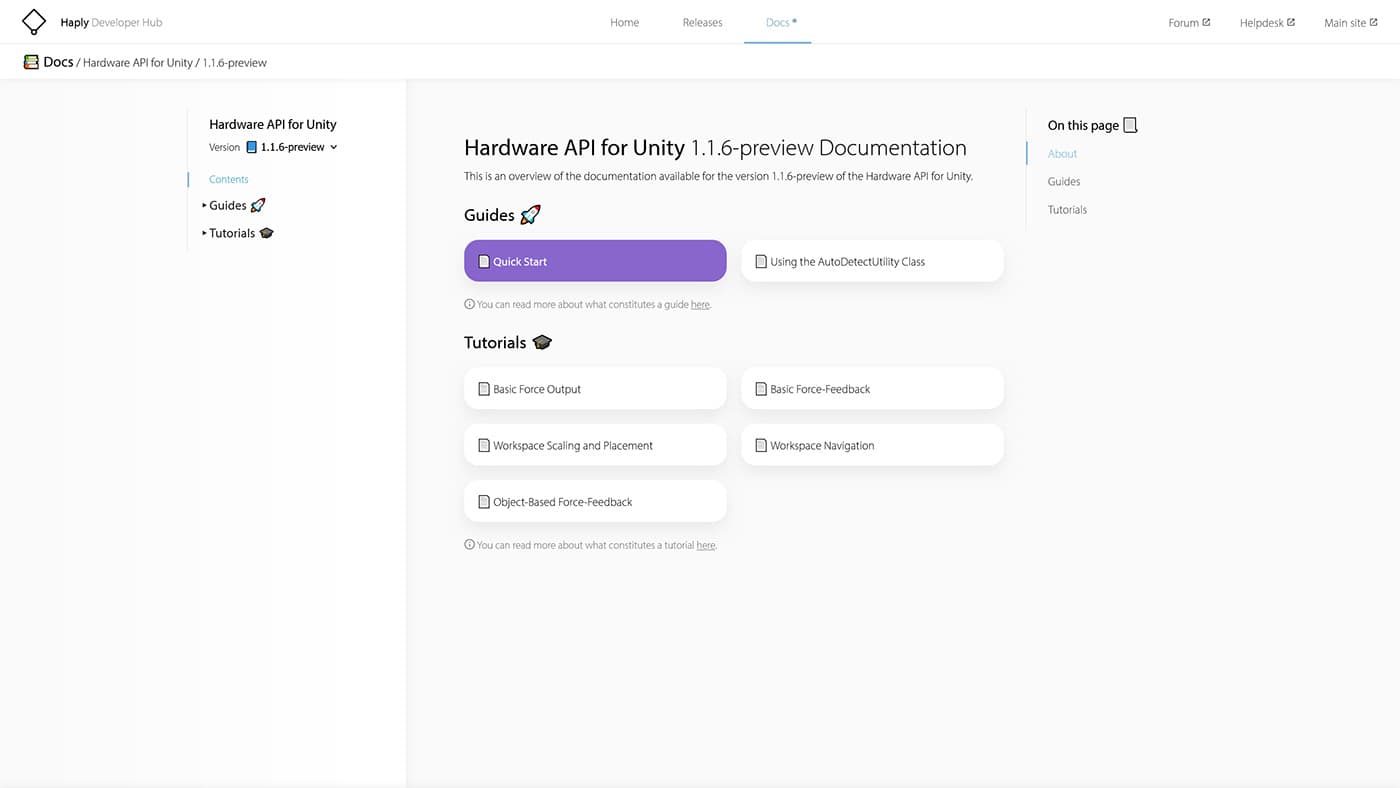 Online platform for haptics developers