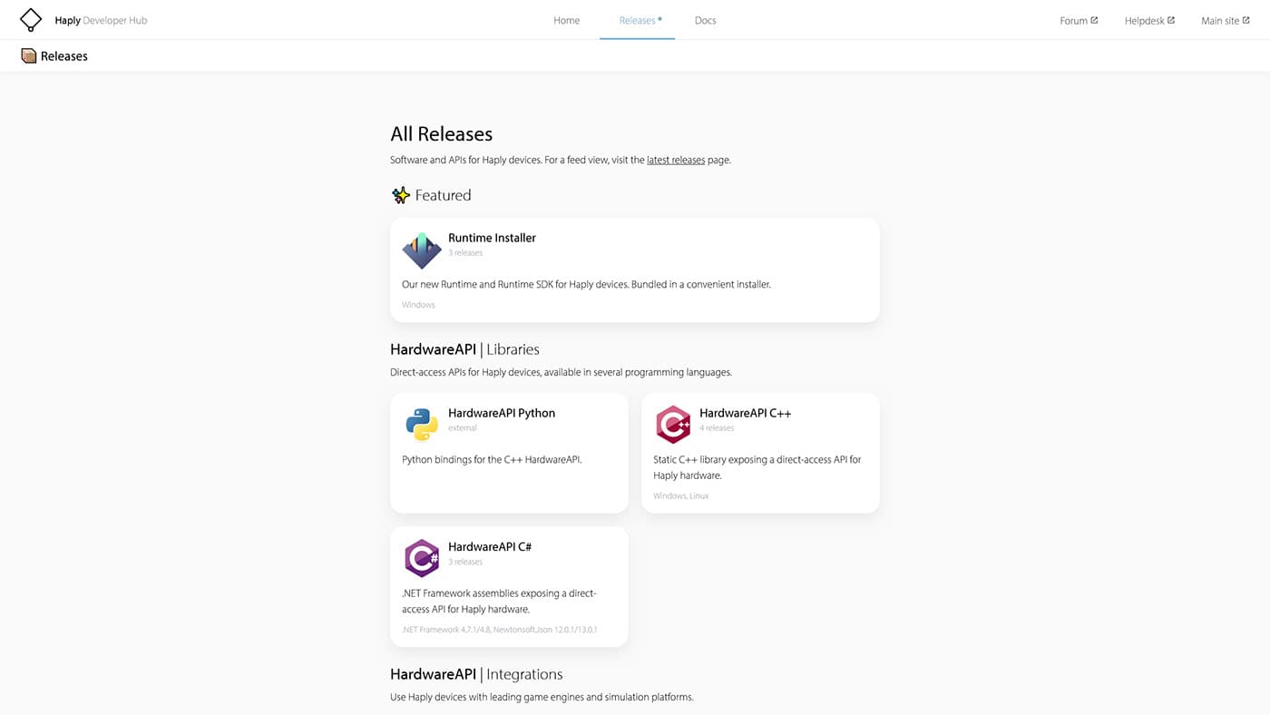 Online platform for haptics developers