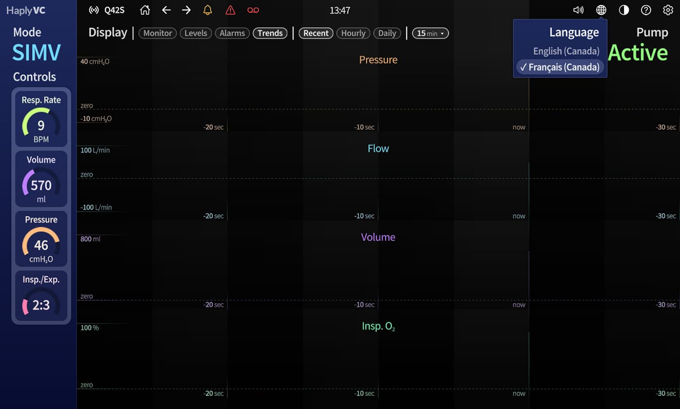 COVID ventilator UI